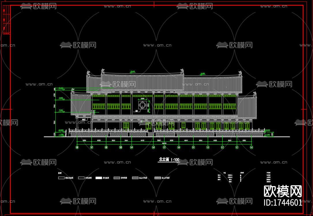 图书馆建筑cad施工图下载（渲染图8）