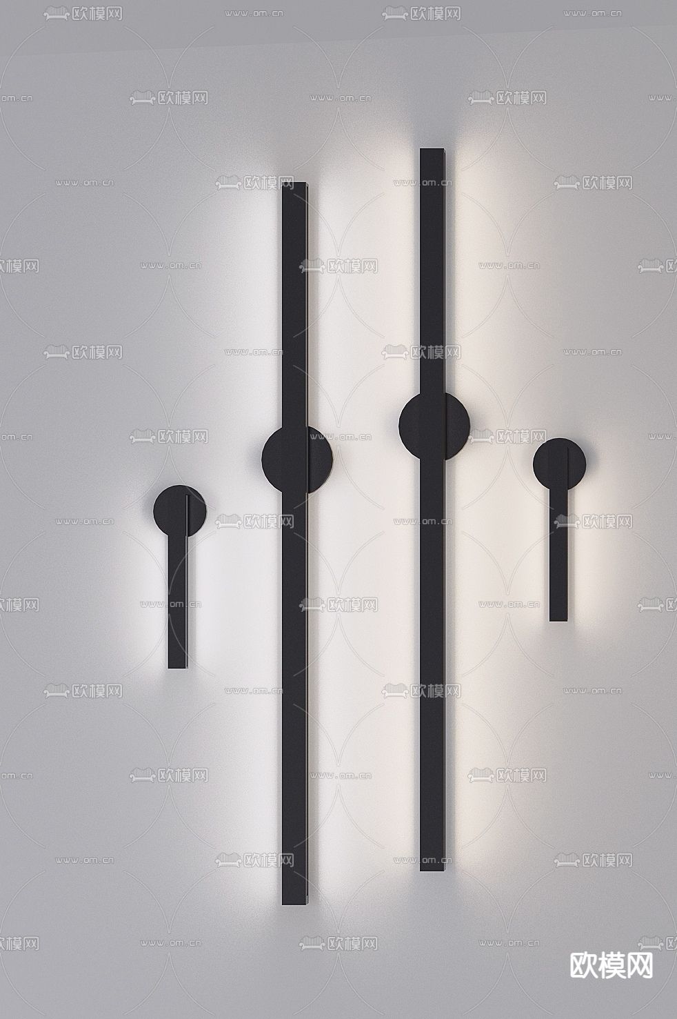 现代金属壁灯3d模型