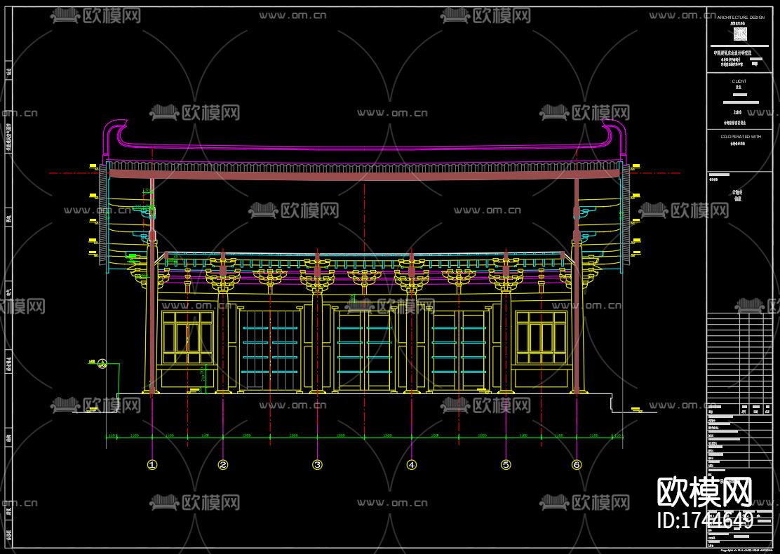 古建筑cad施工图下载（渲染图4）