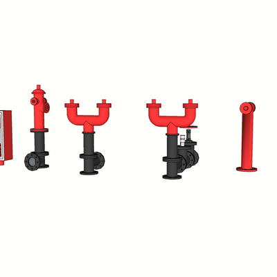  现代消防栓su模型 