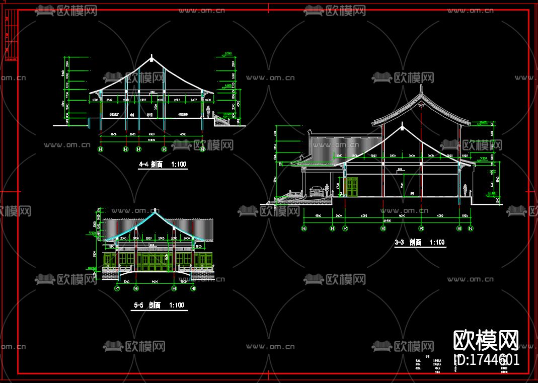 图书馆建筑cad施工图下载（渲染图10）
