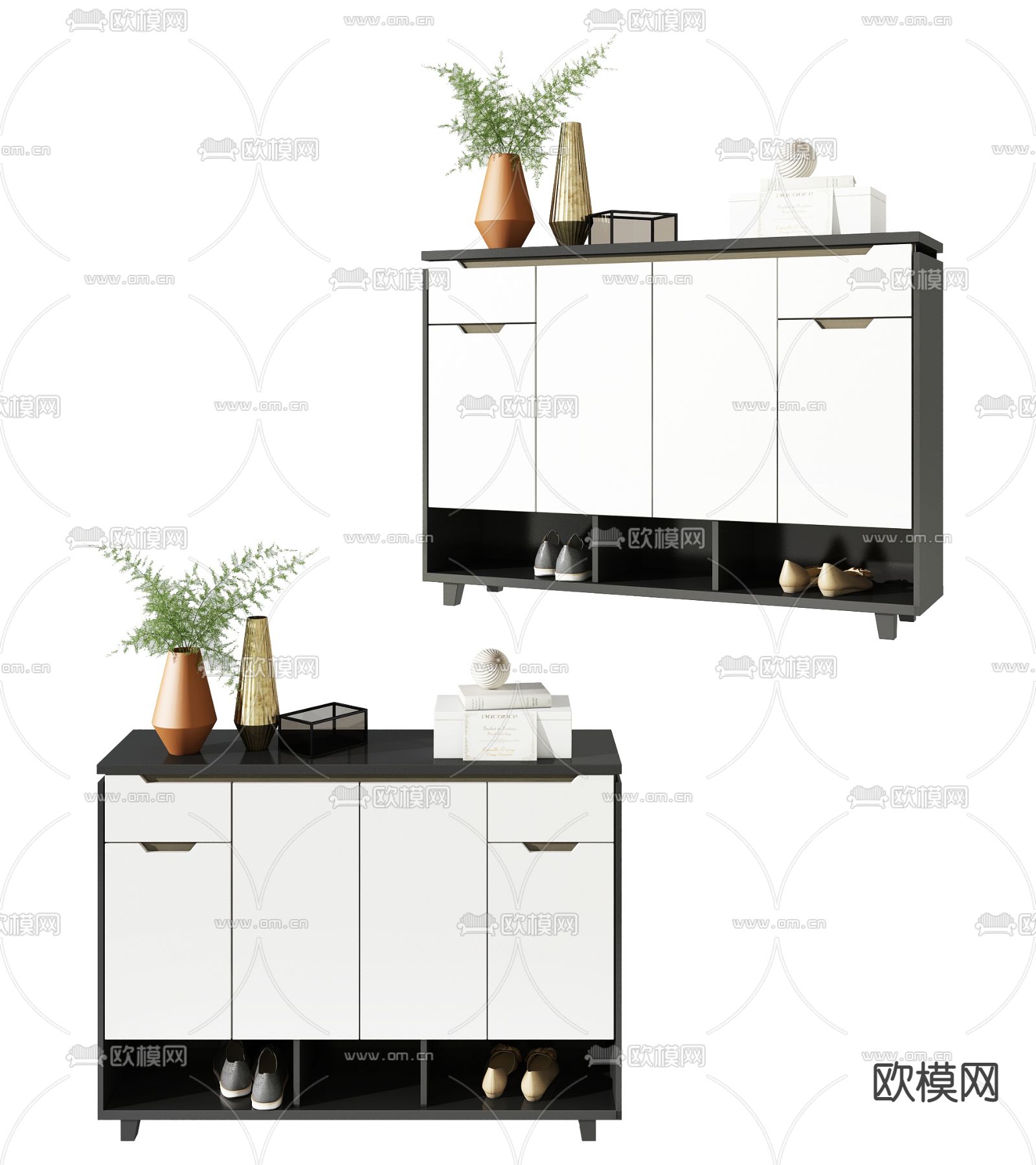 现代玄关鞋柜3d模型