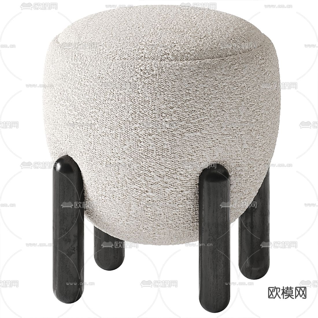 现代布艺圆凳3d模型下载