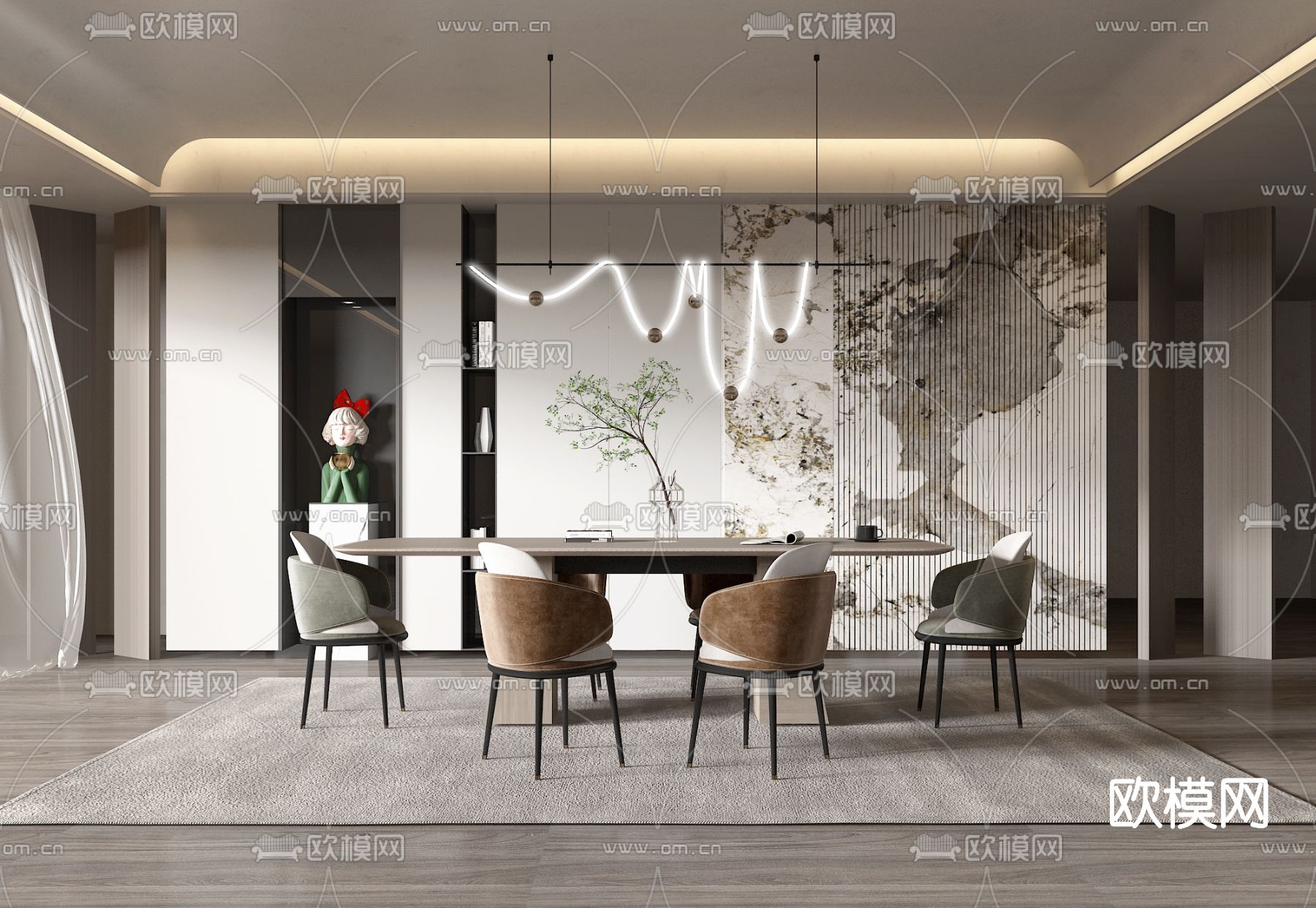 现代餐厅3d模型