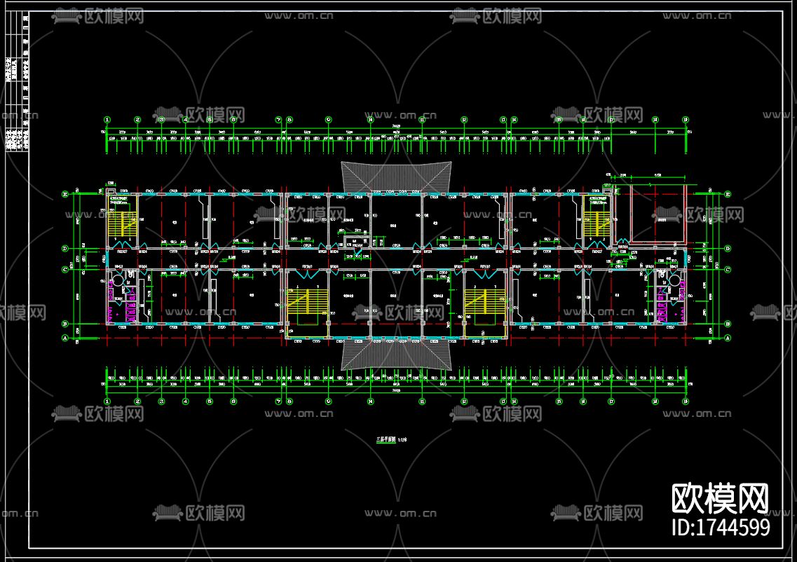 教学楼建筑cad施工图下载（渲染图7）