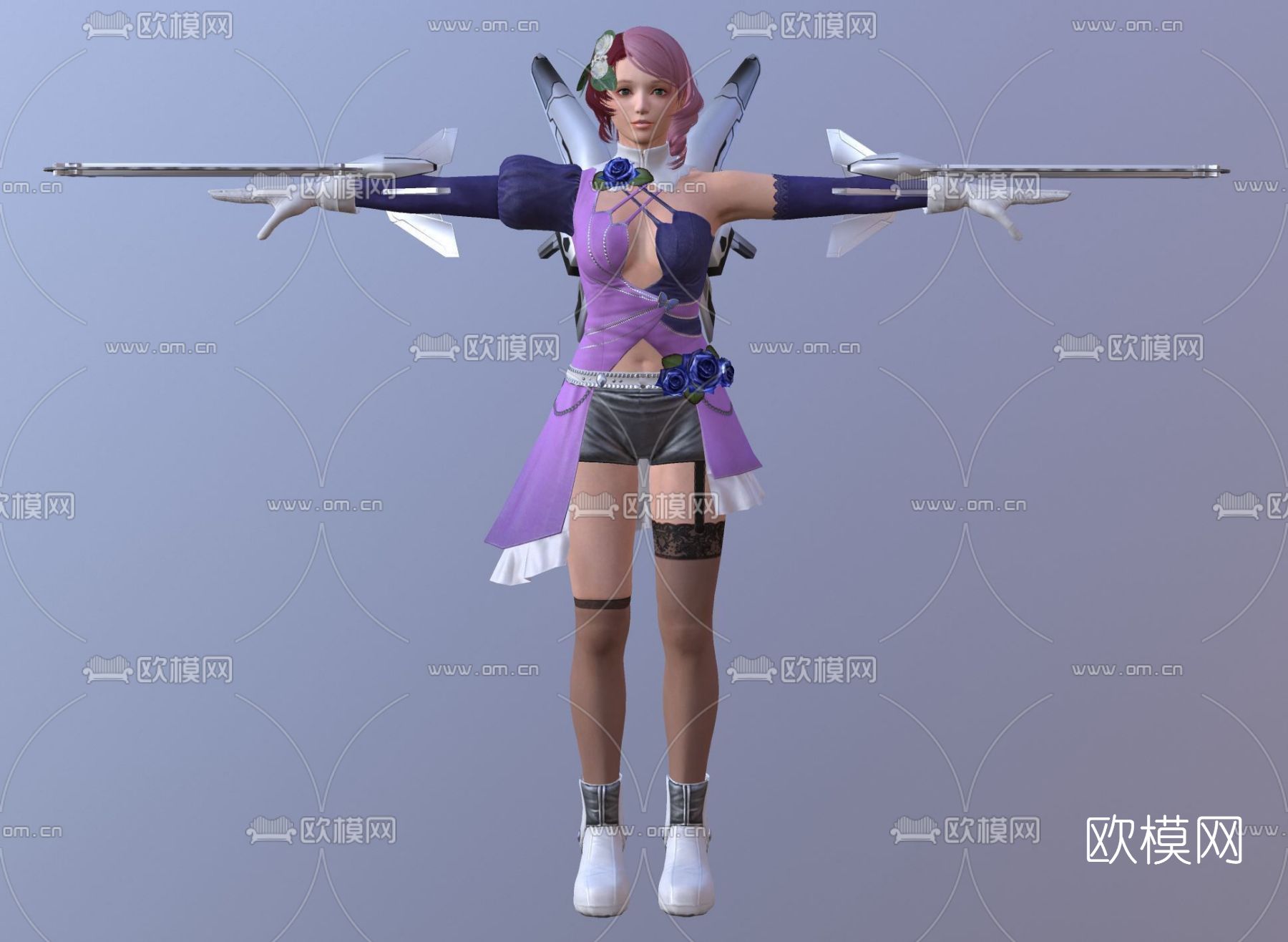 现代动漫女性角色免费3d模型下载