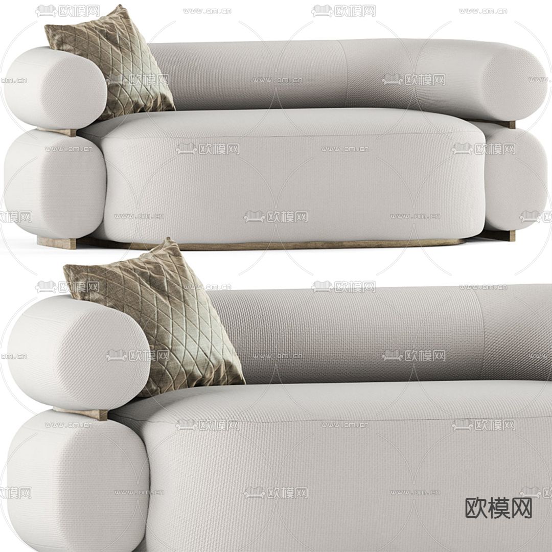 现代布艺休闲沙发3d模型