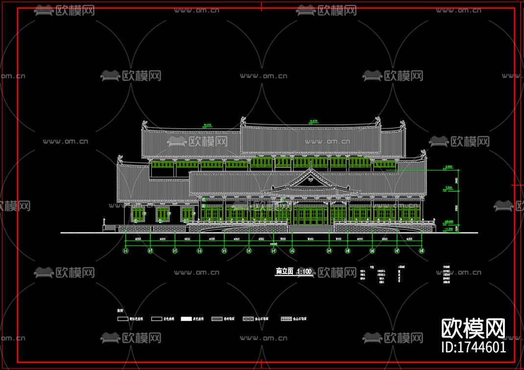 图书馆建筑cad施工图下载（渲染图3）
