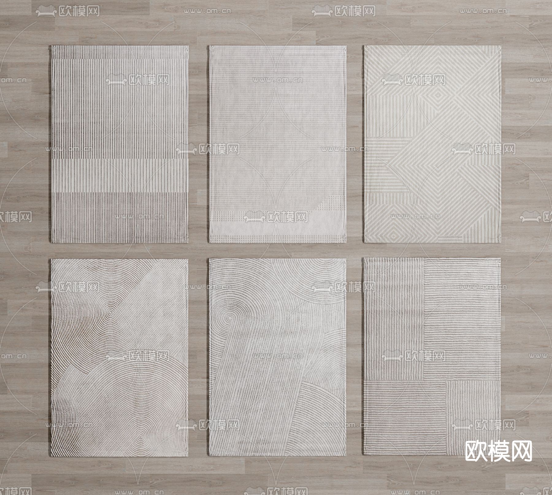 侘寂风布艺地毯su模型下载（渲染图1）