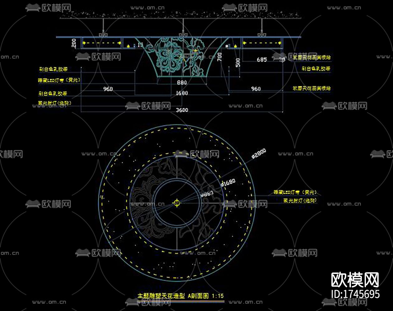 咖啡厅cad施工图下载（渲染图9）