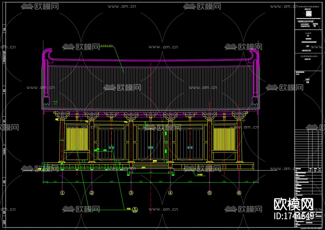 古建筑cad施工图下载（渲染图5）