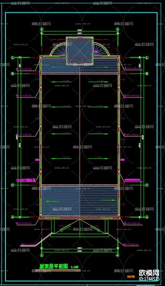 教堂建筑cad施工圖下載(渲染圖10)