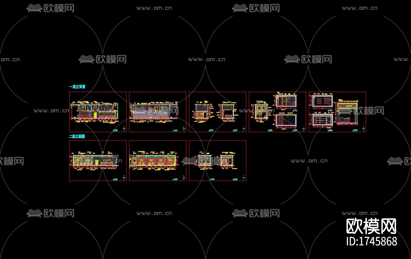 咖啡厅cad施工图下载（渲染图6）