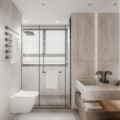 现代卫生间浴室su模型