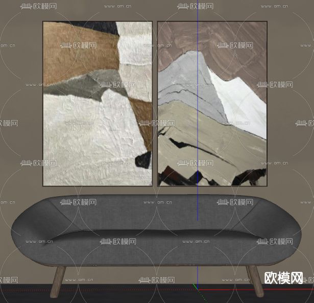 北欧装饰画su模型