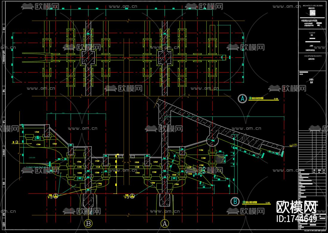古建筑cad施工图下载（渲染图9）