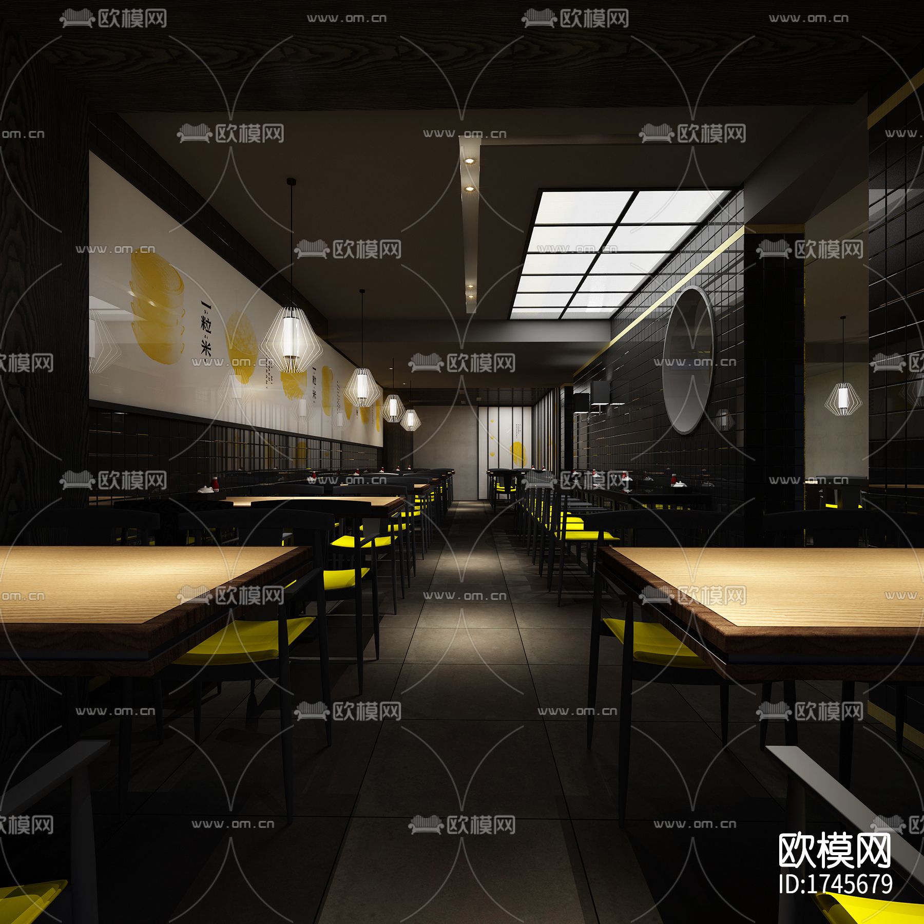 餐厅cad施工图下载（渲染图7）