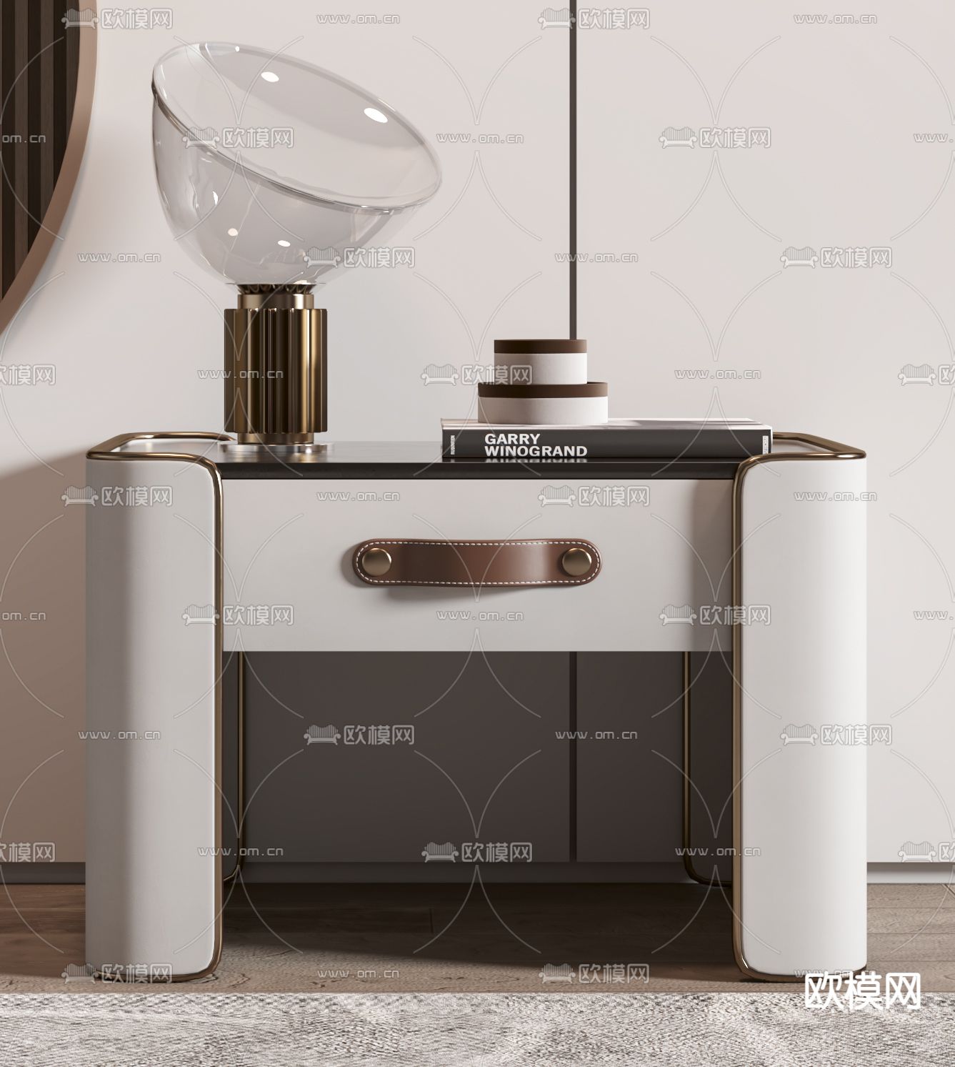 现代轻奢床头柜3d模型