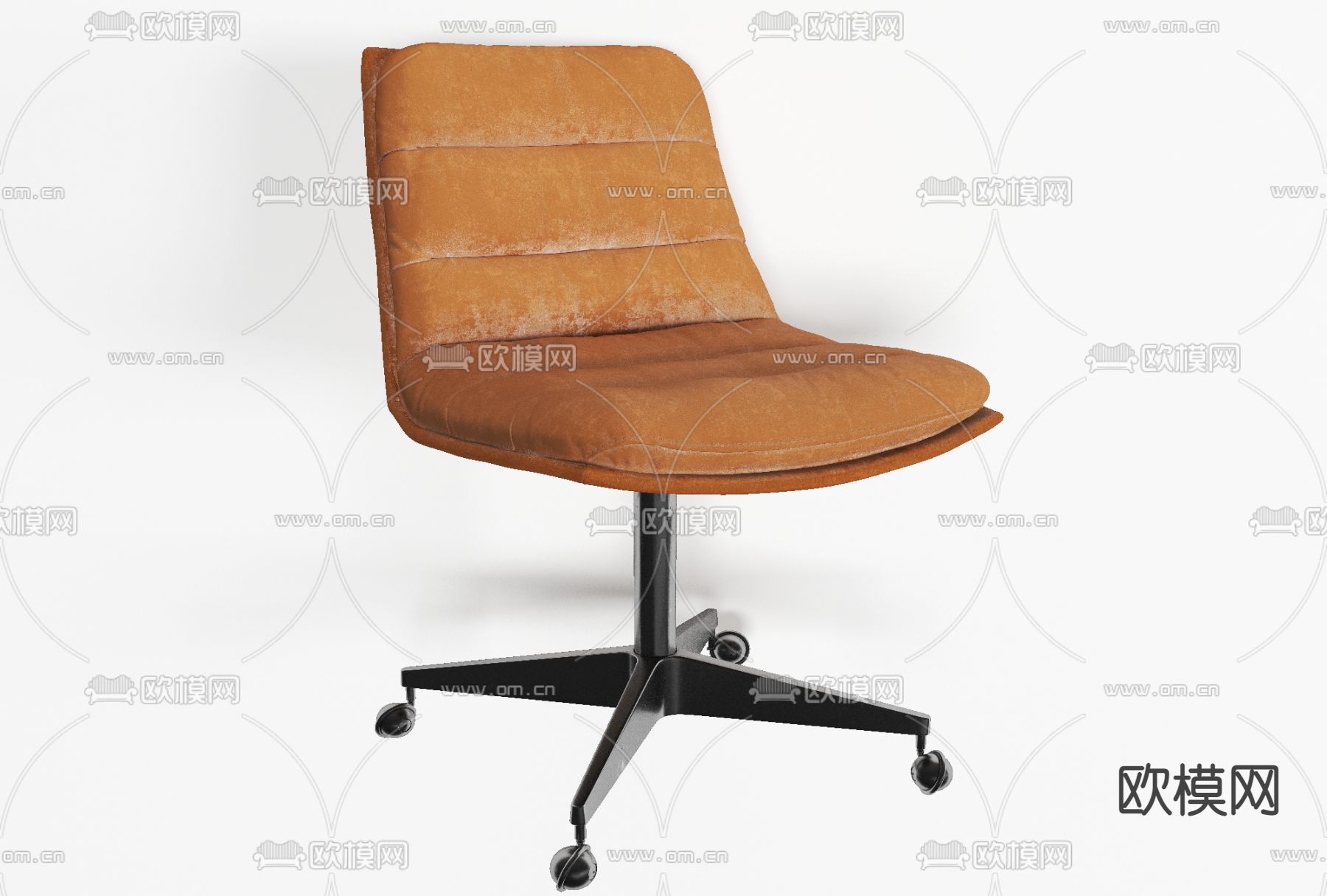 现代皮革办公椅免费3d模型下载