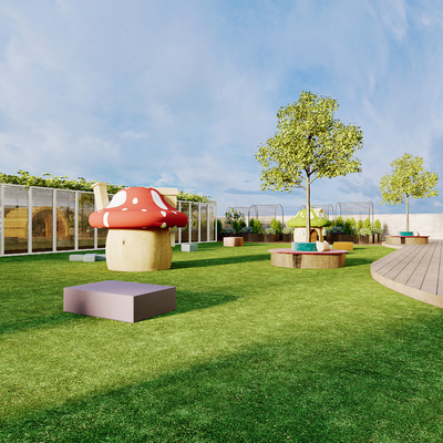 幼儿园顶楼花园3d模型