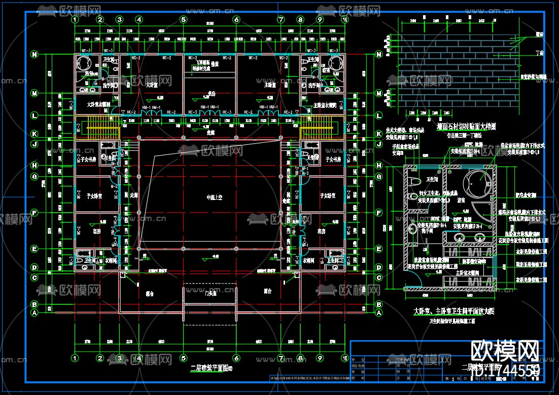 四合院建筑cad施工图下载（渲染图9）