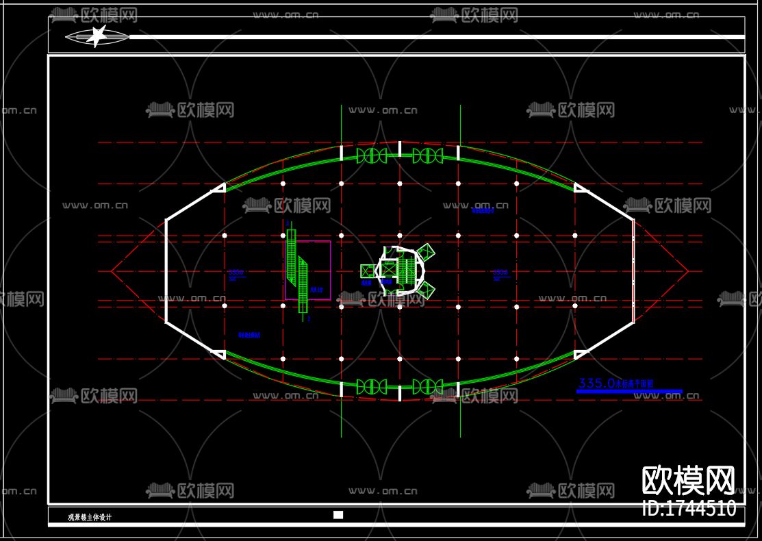 观光塔建筑cad施工图下载（渲染图9）