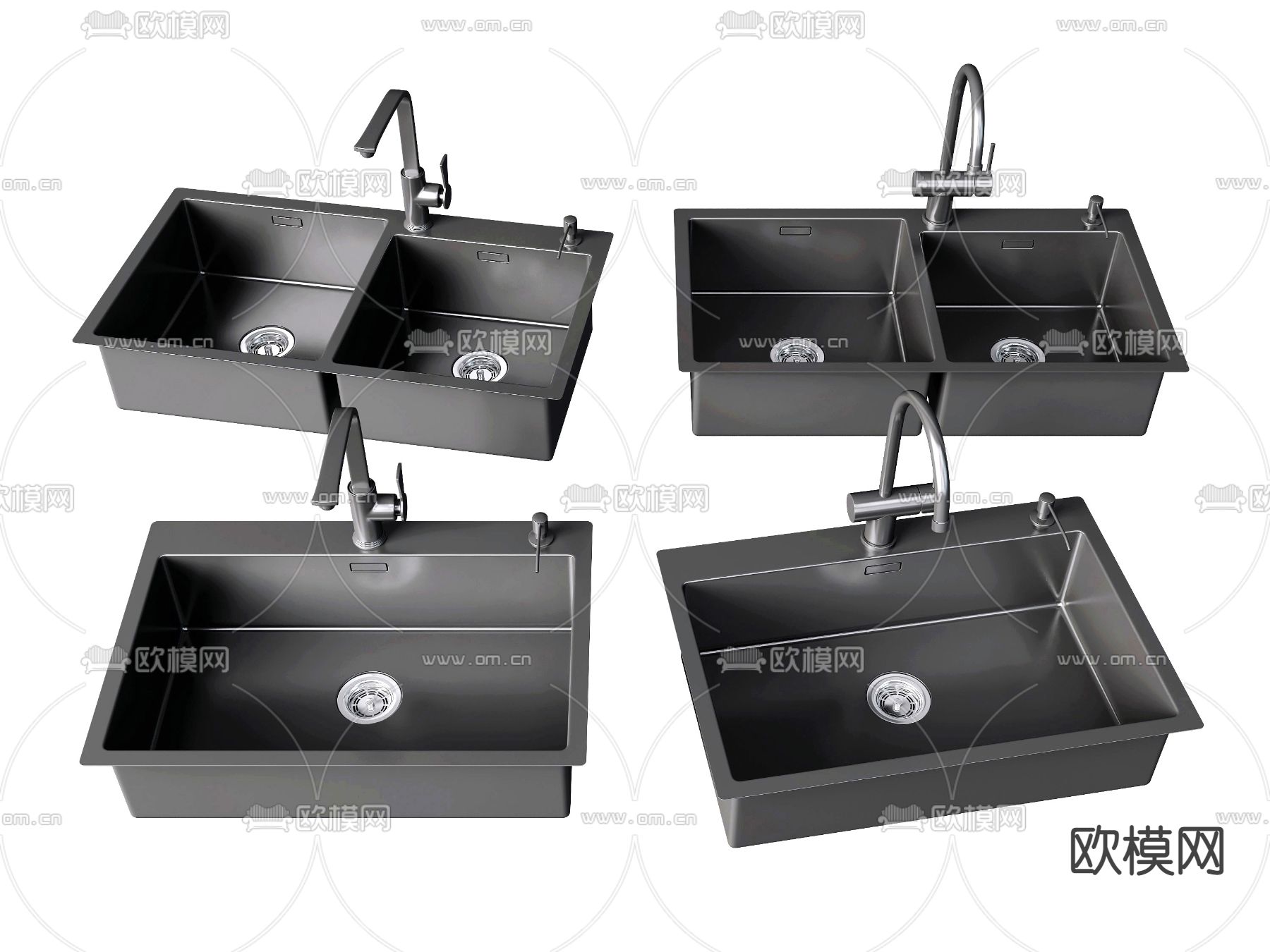 现代水槽洗菜盆3d模型下载