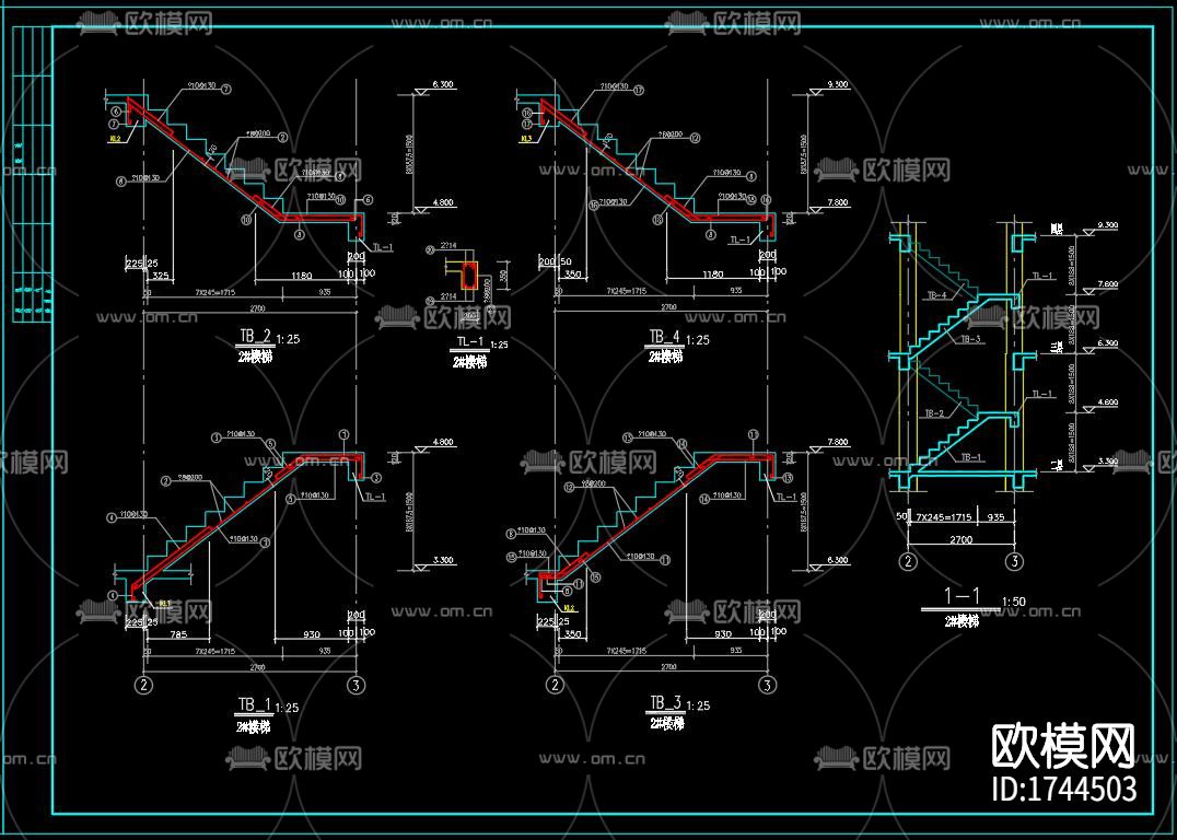 了望塔建筑cad施工图下载（渲染图7）