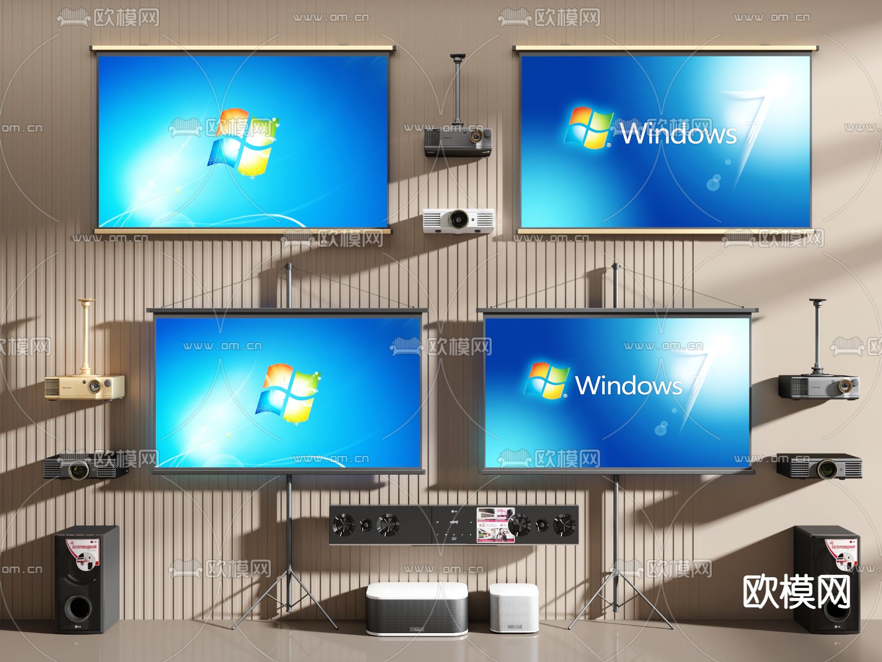 现代投影仪音响3d模型下载