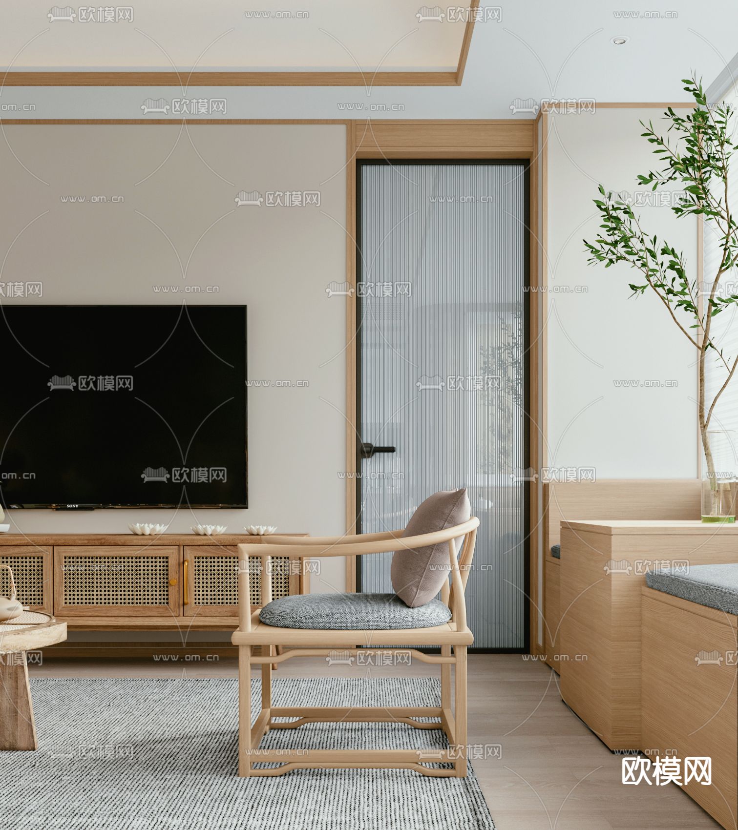 日式客厅3d模型