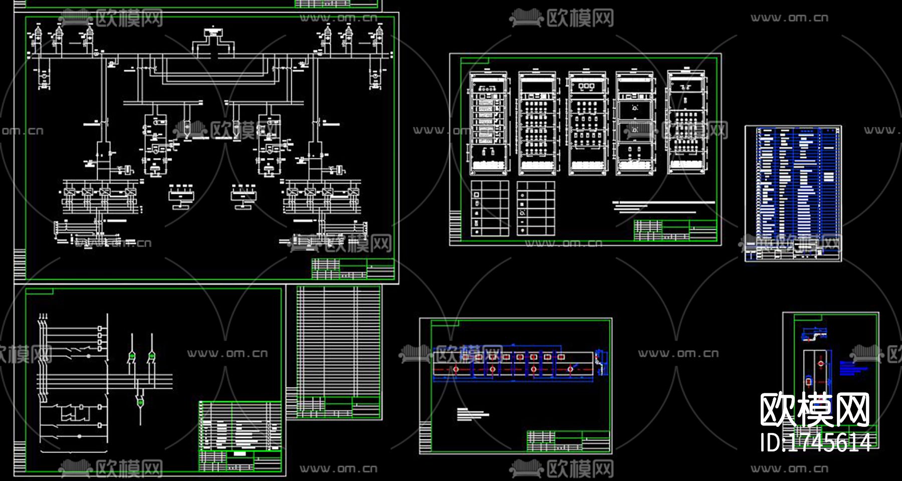 学校配电柜cad电路图下载（渲染图7）