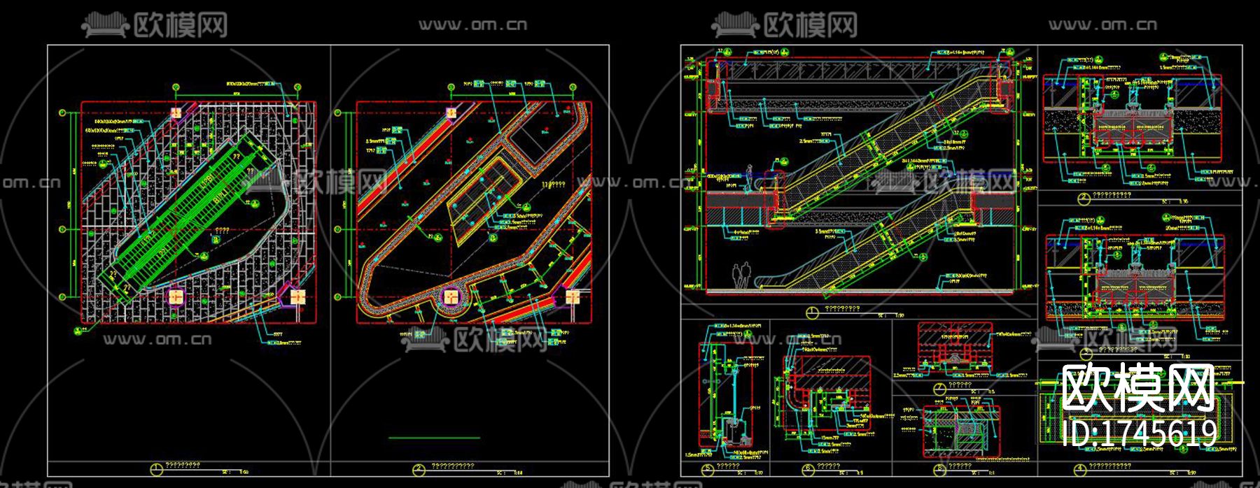 自动扶梯cad节点大样图下载（渲染图5）
