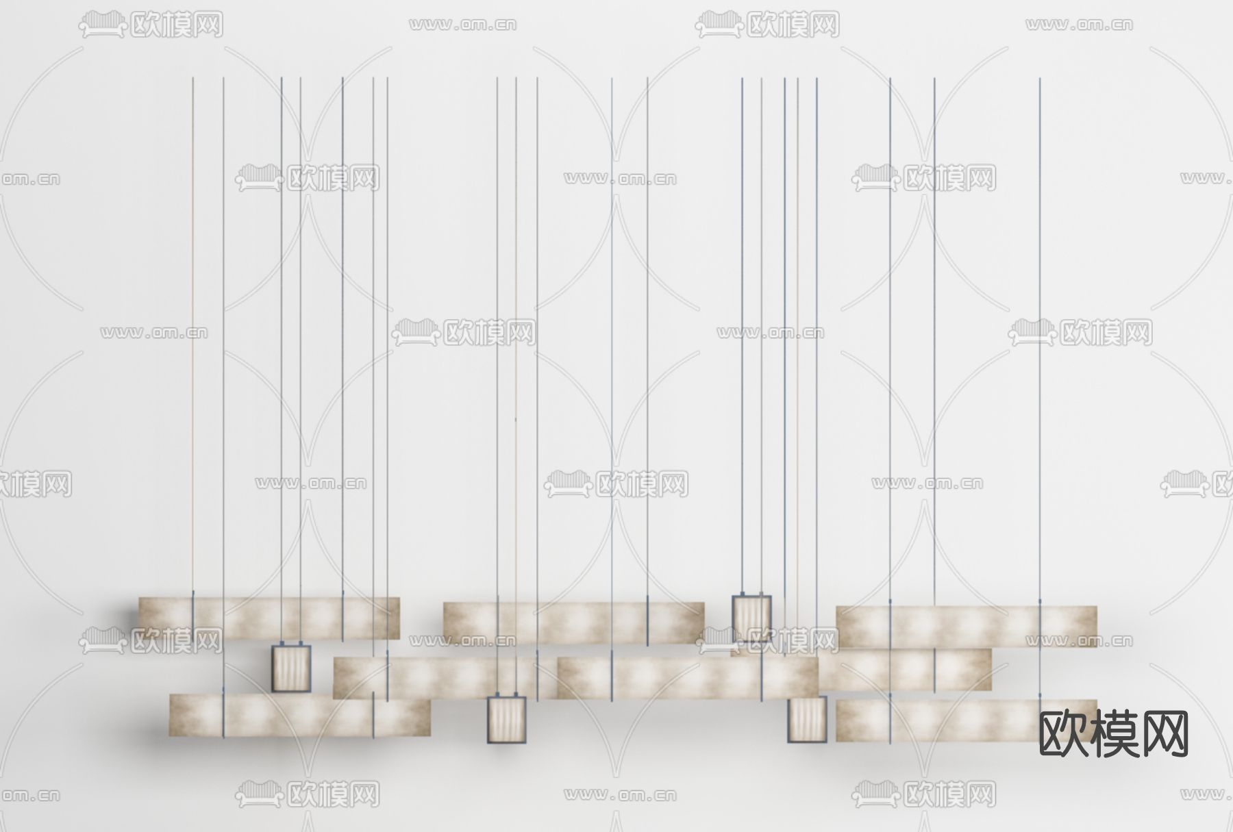 现代装饰吊灯免费3d模型下载