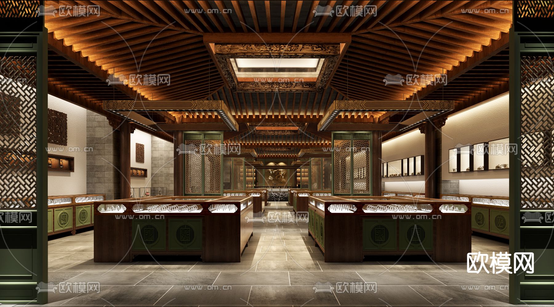 新中式首饰珠宝专卖店3d模型