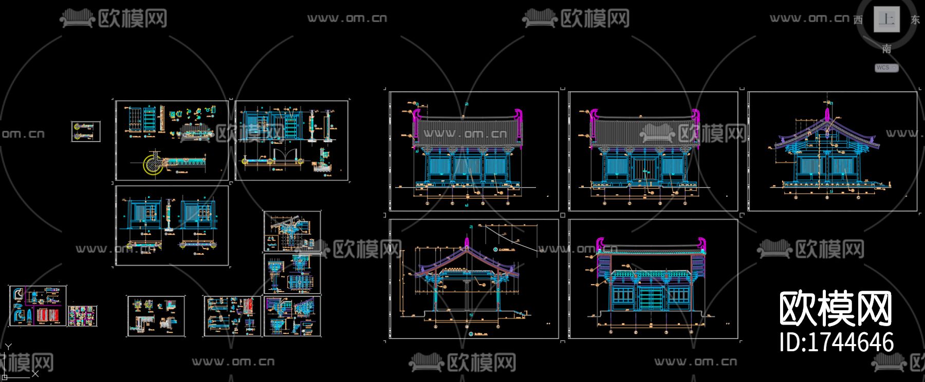 古建筑观音殿cad施工图