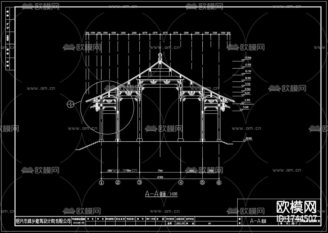 山门建筑cad施工图下载（渲染图7）