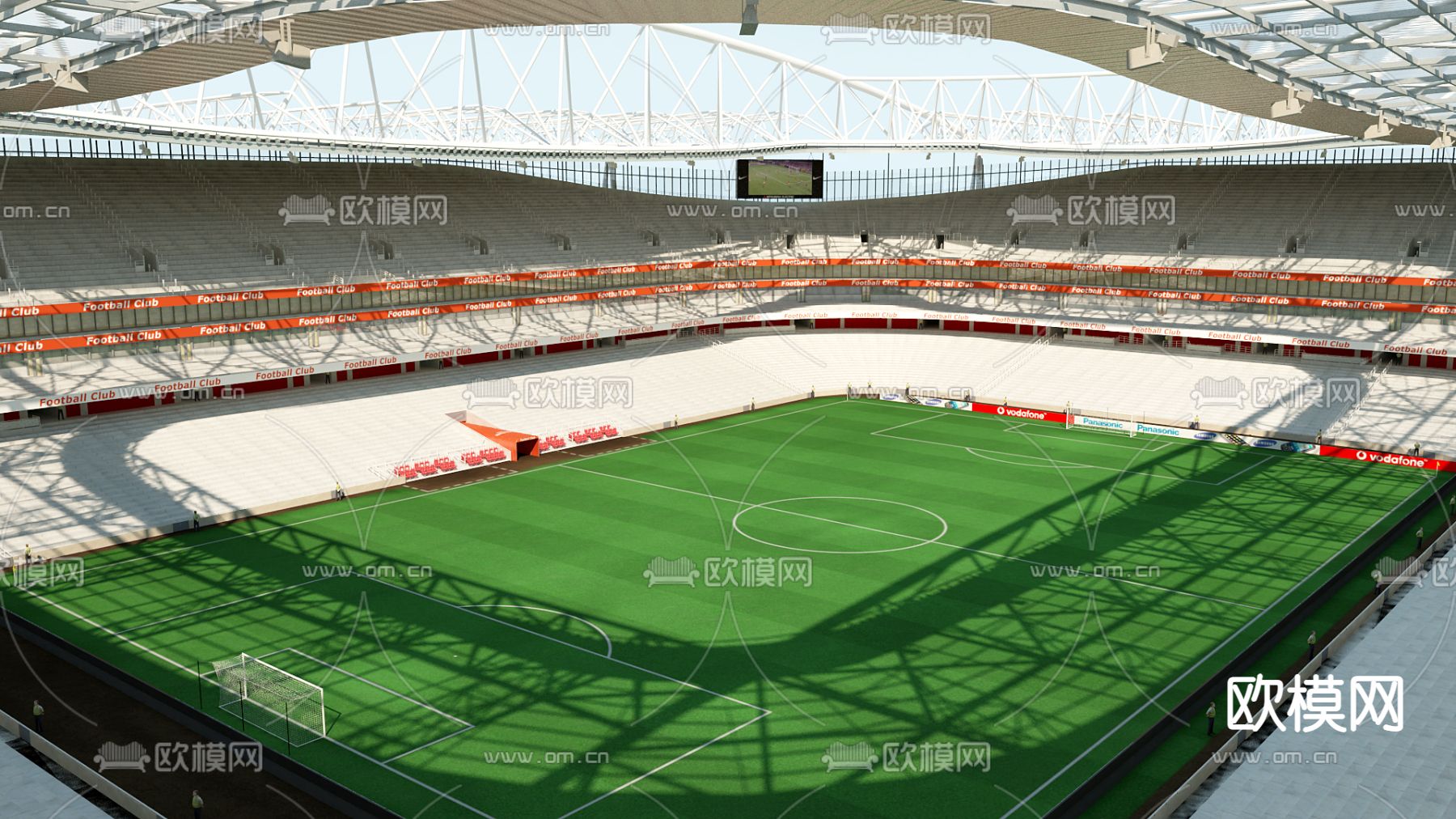 现代足球场体育场3d模型