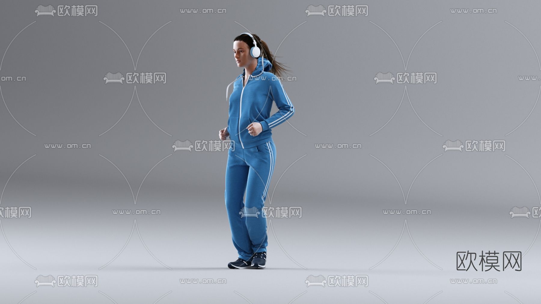 现代运动女性人物免费3d模型下载