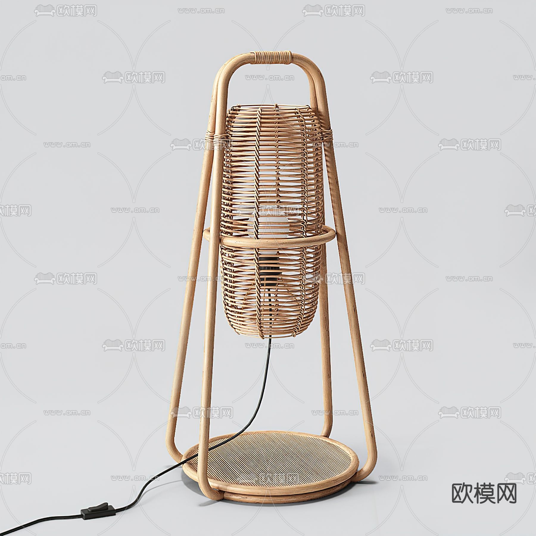 北欧藤编台灯3d模型