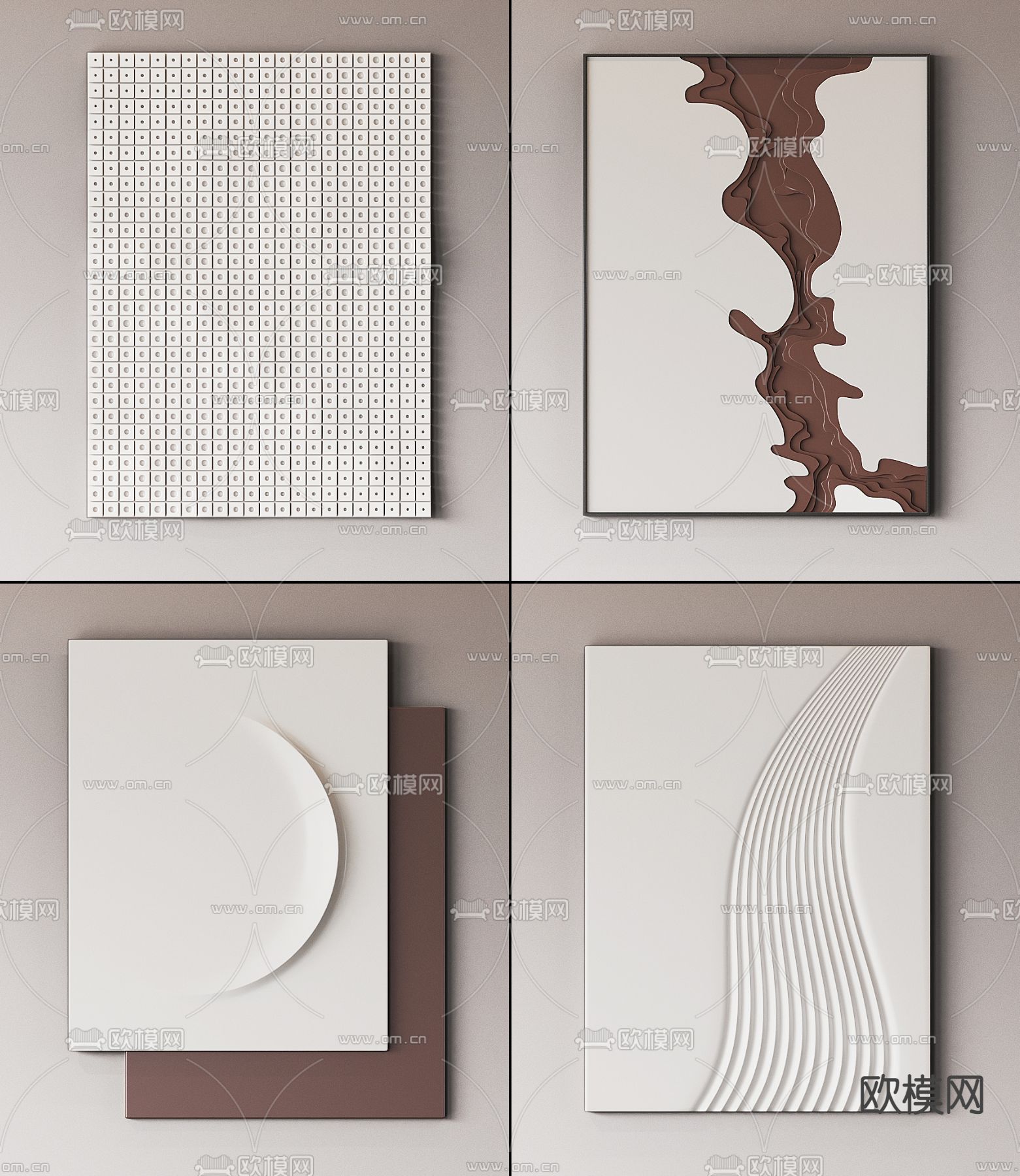 现代艺术墙饰挂件3d模型下载