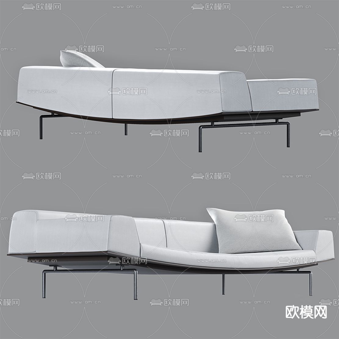 LIVING DIVANI 双人沙发3d模型
