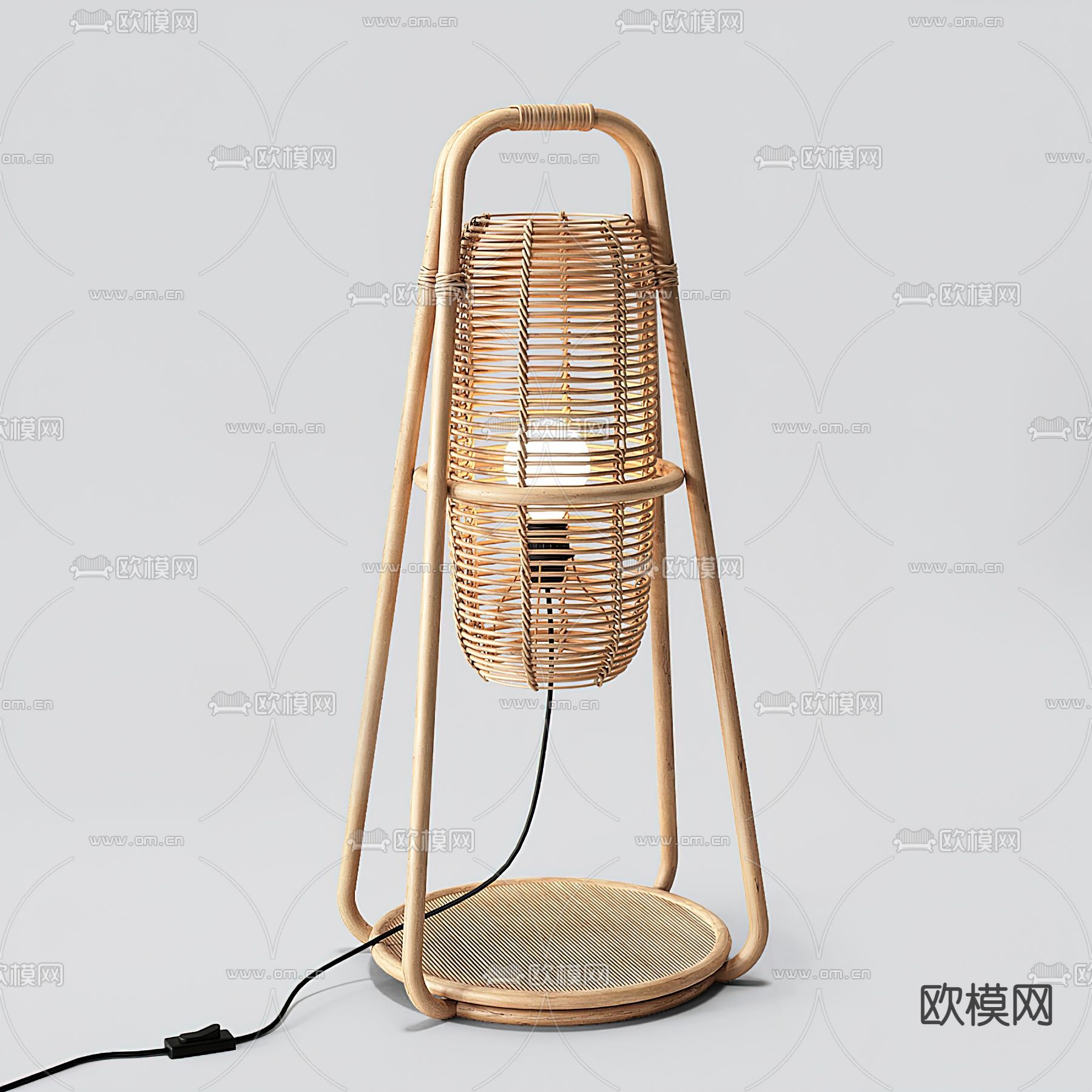北欧藤编台灯3d模型