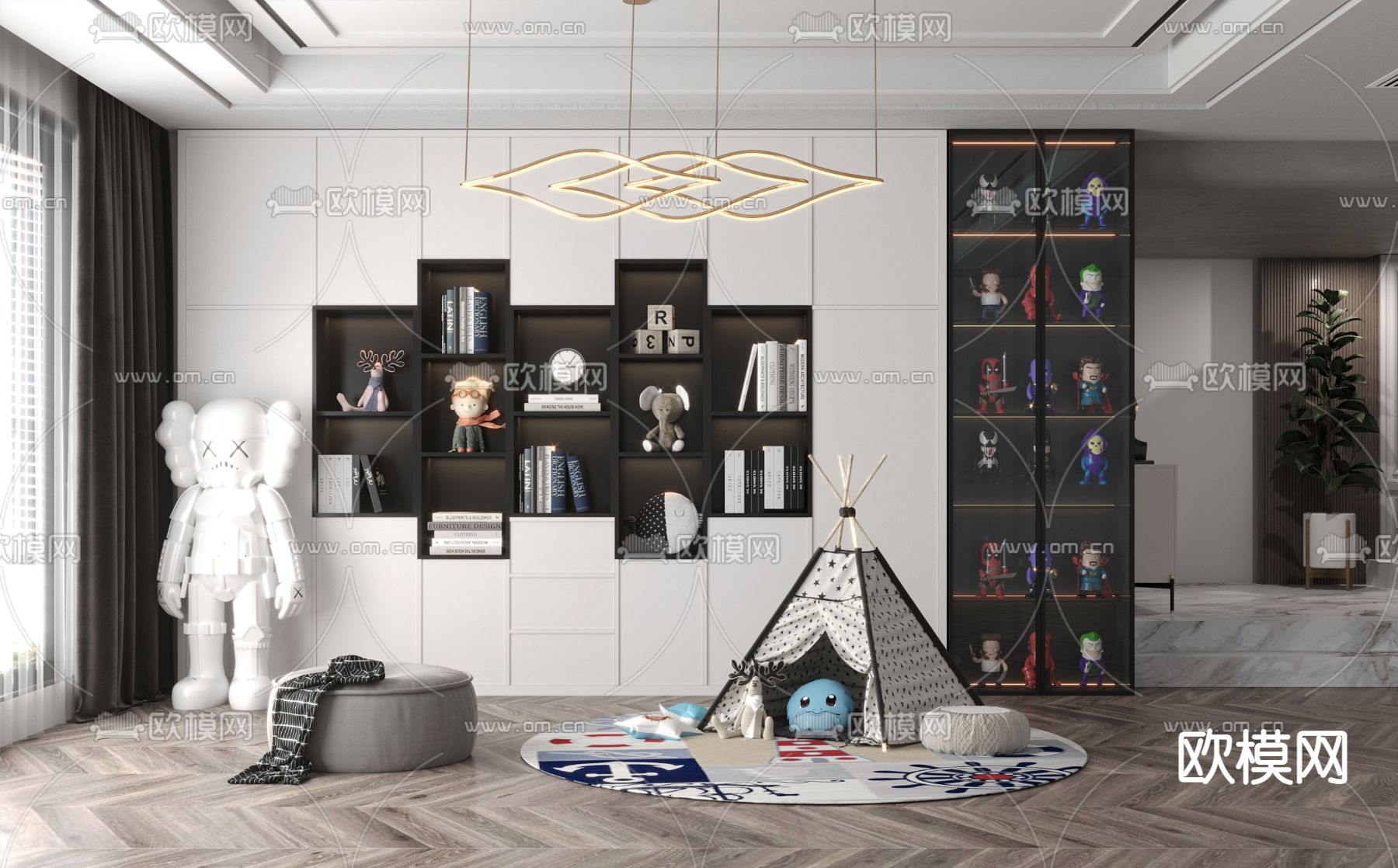 现代装饰柜儿童玩具3d模型