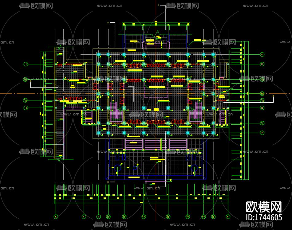 古建筑cad施工图下载（渲染图4）