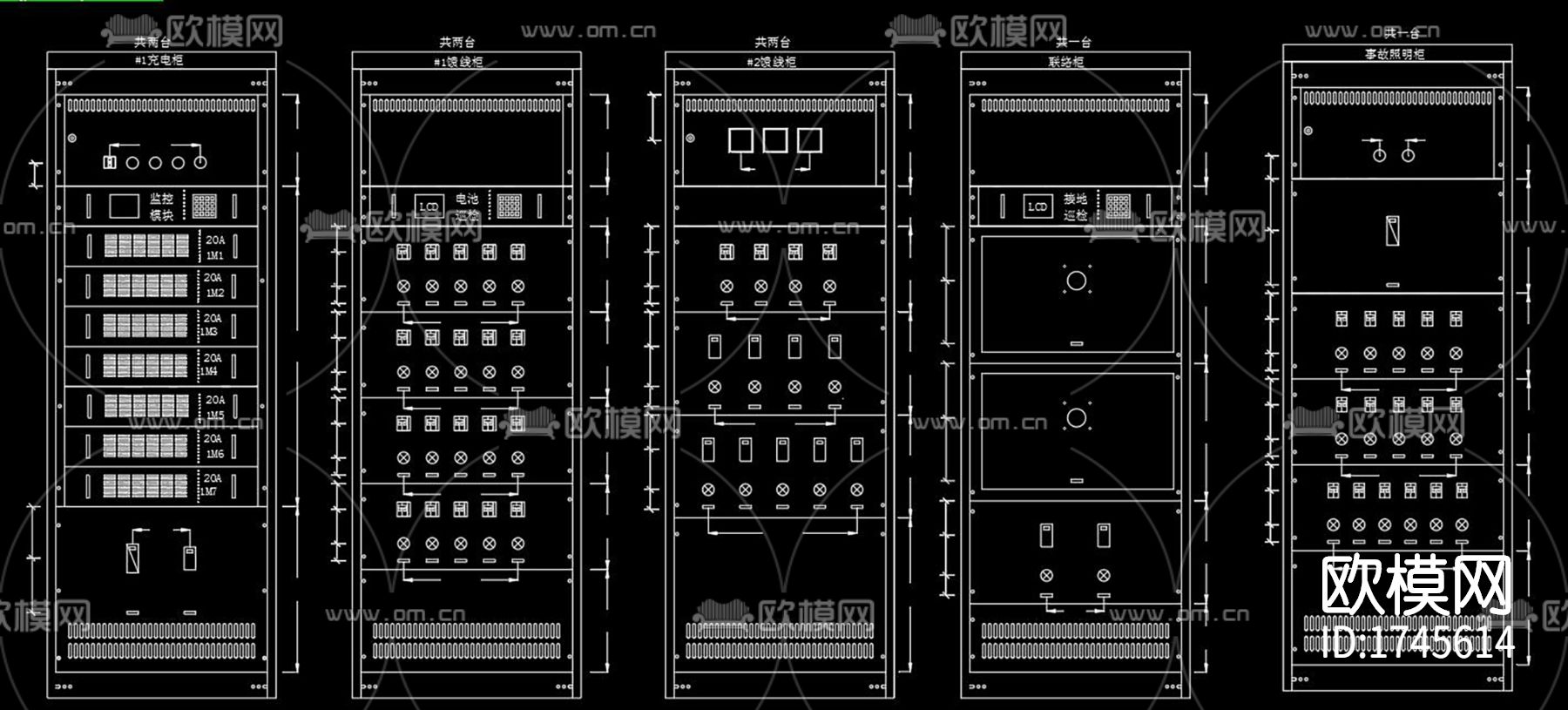 学校配电柜cad电路图下载（渲染图2）