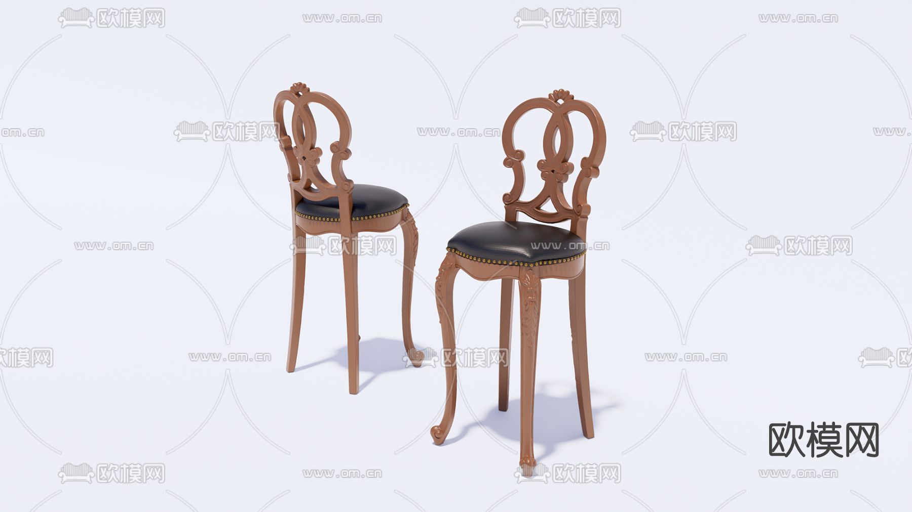 欧式古典吧台椅su模型下载（渲染图1）