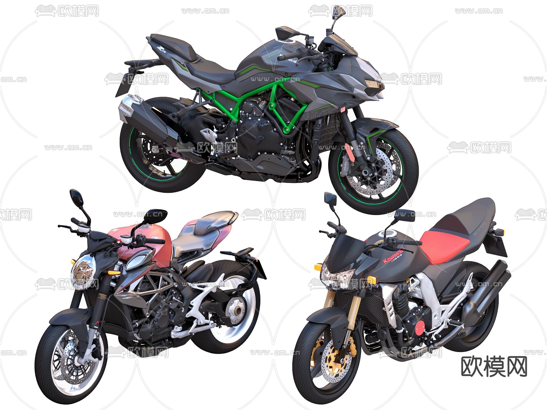 现代奥古斯塔摩托车3d模型下载