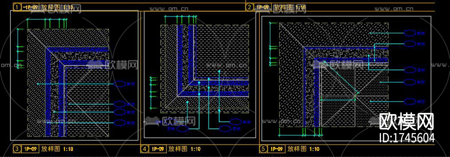 大拼花cad节点大样图下载（渲染图5）