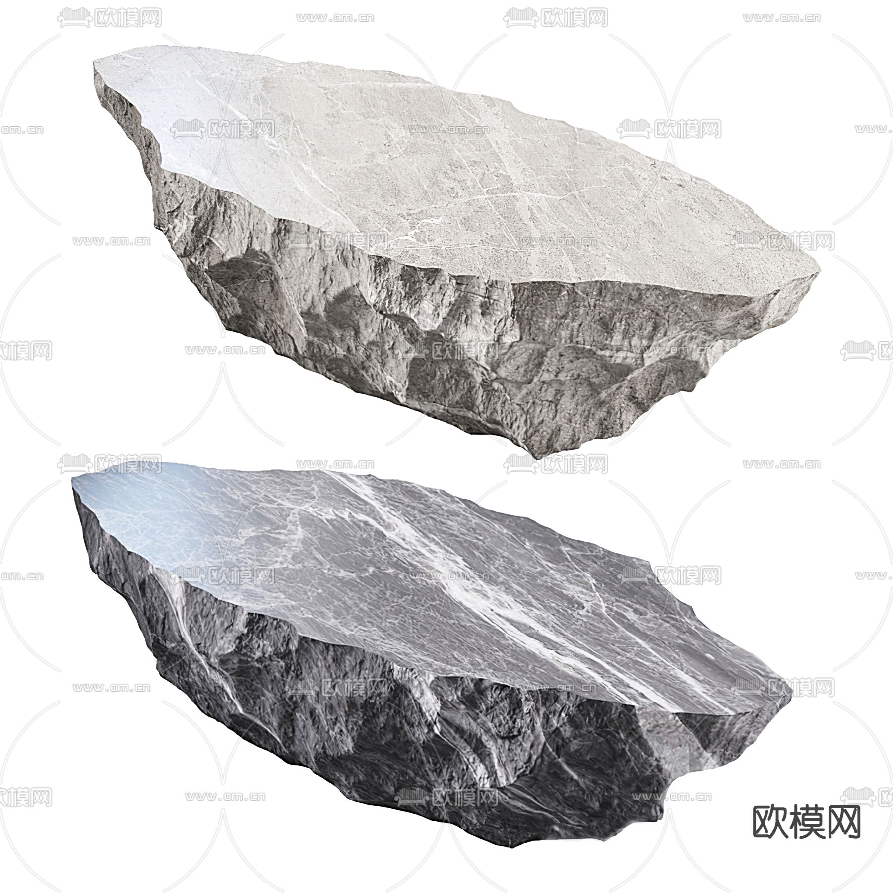 自然风石头岩石茶几3d模型