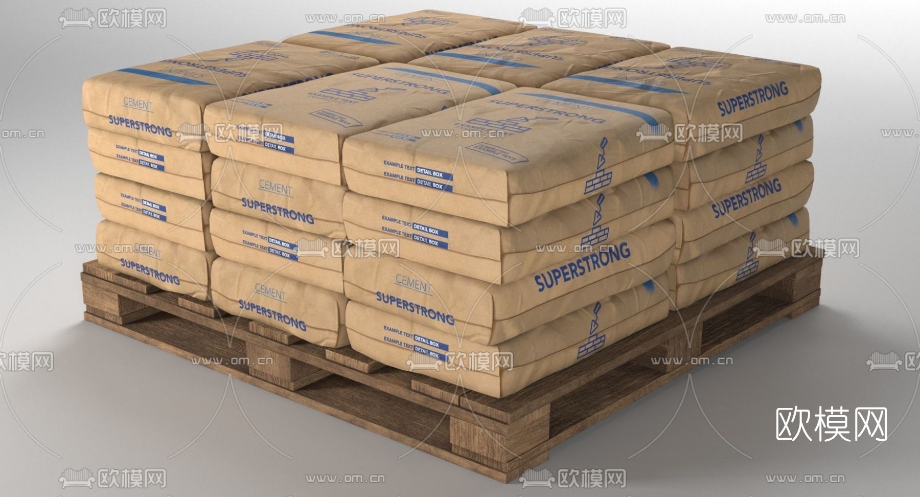 现代水泥袋免费3d模型下载